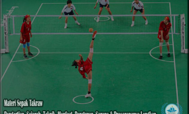 Materi Sepak Takraw : Pengertian, Sejarah, Teknik, Manfaat, Peraturan, Sarana & Prasarananya Lengkap